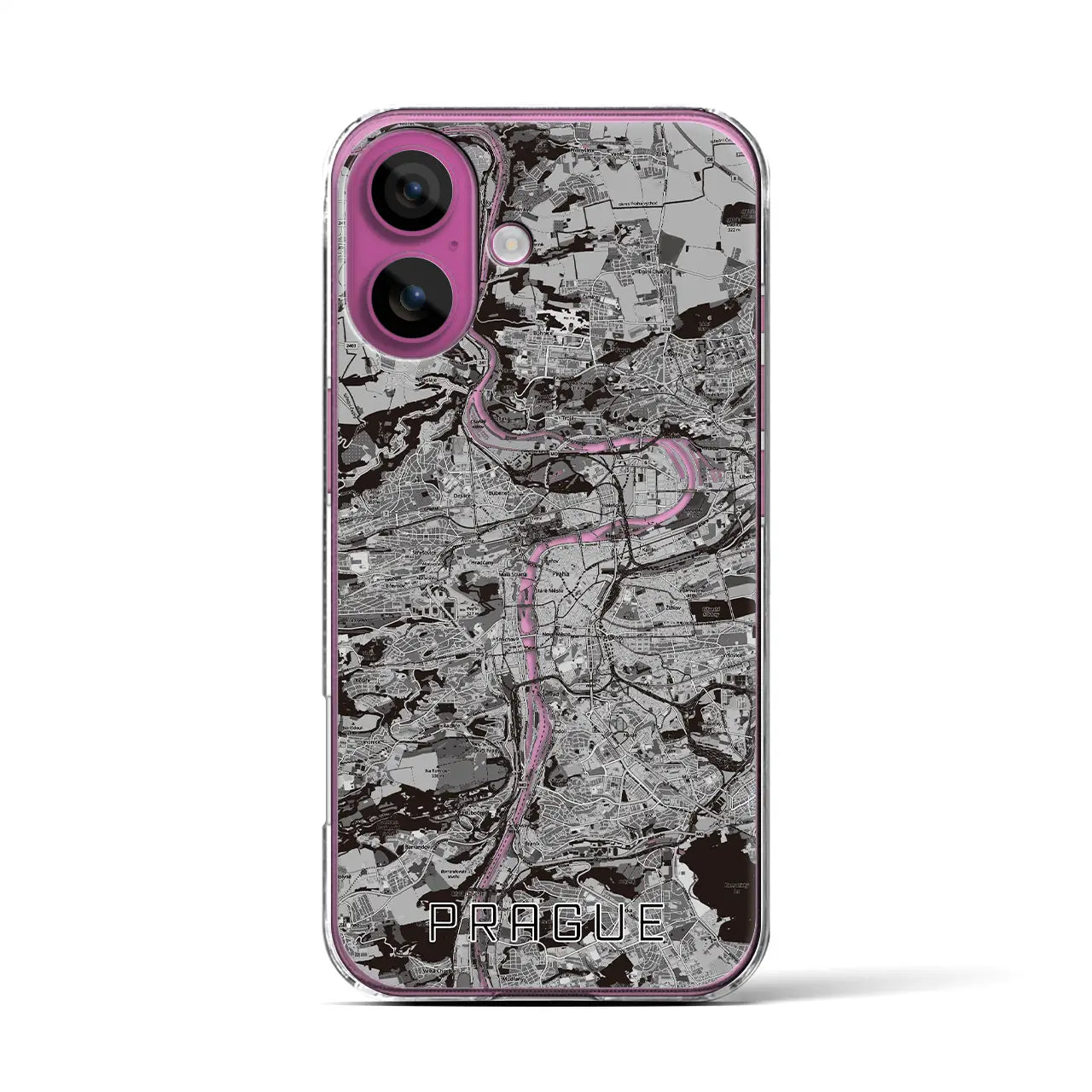 【プラハ(チェコ)】地図柄iPhoneケース(クリアタイプ)