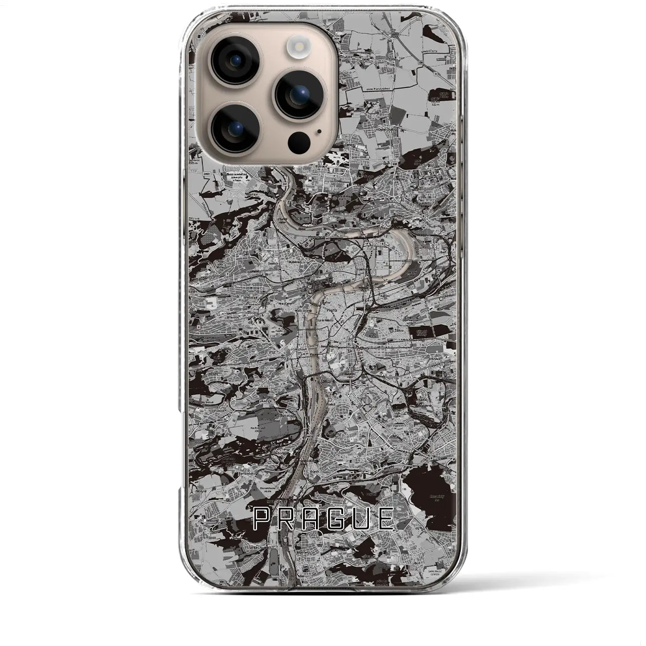 【プラハ(チェコ)】地図柄iPhoneケース(クリアタイプ)