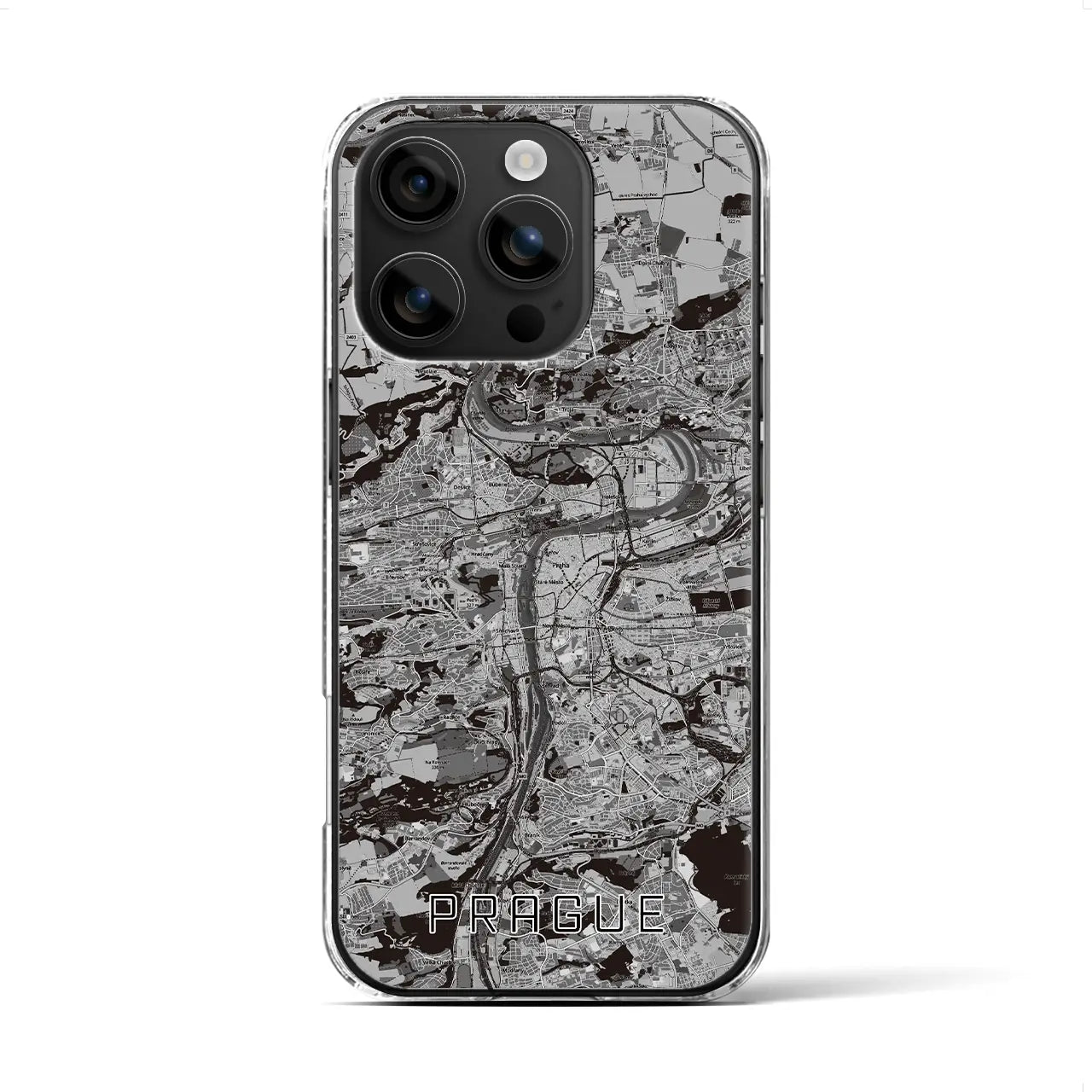 【プラハ(チェコ)】地図柄iPhoneケース(クリアタイプ)