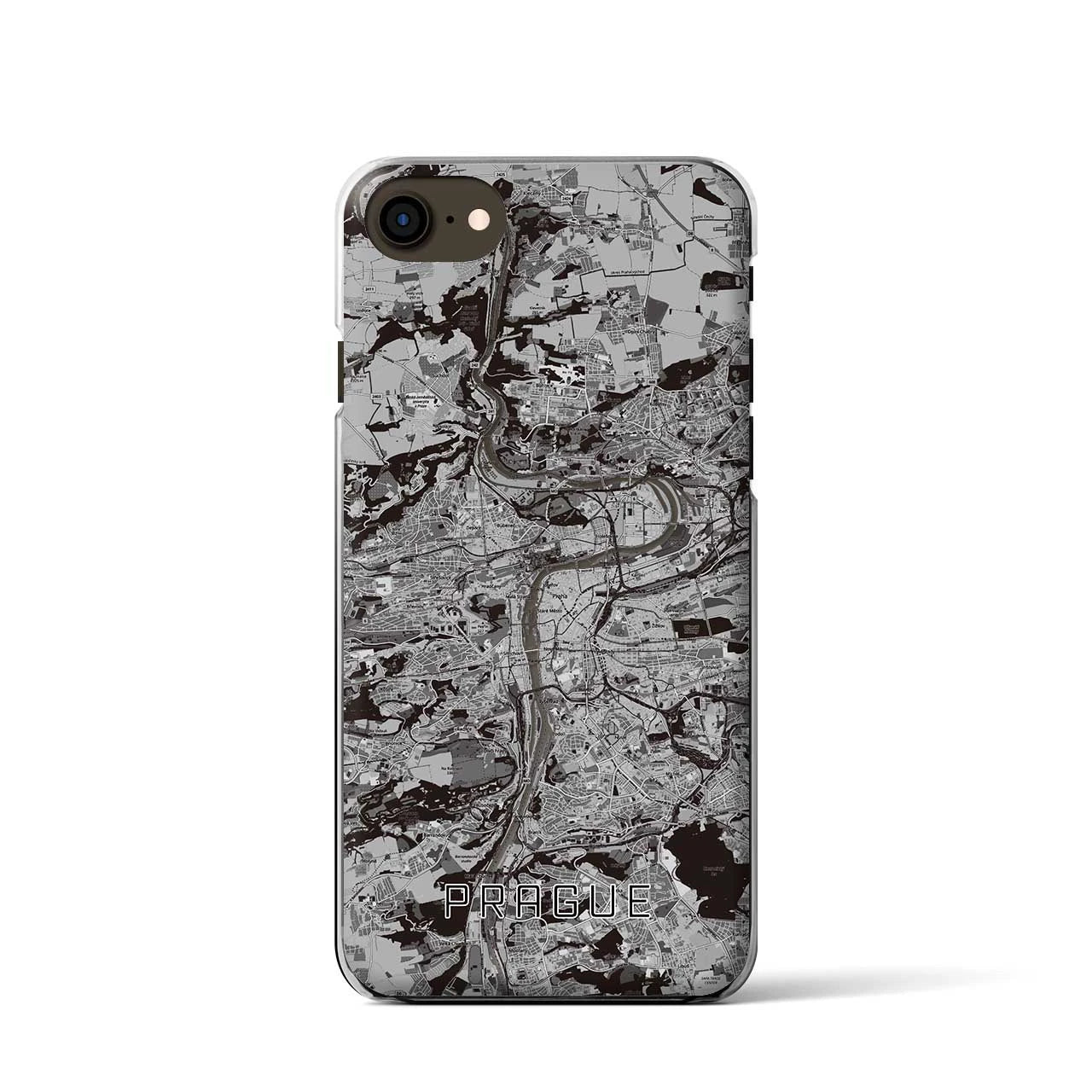 【プラハ(チェコ)】地図柄iPhoneケース(クリアタイプ)