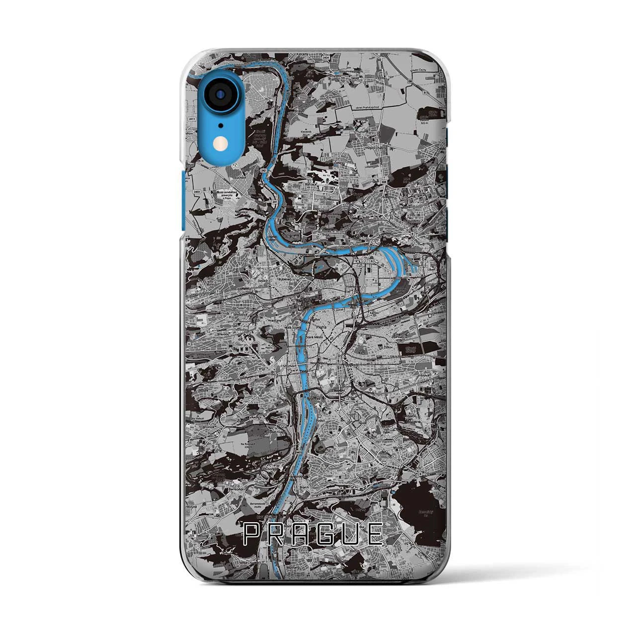 【プラハ(チェコ)】地図柄iPhoneケース(クリアタイプ)