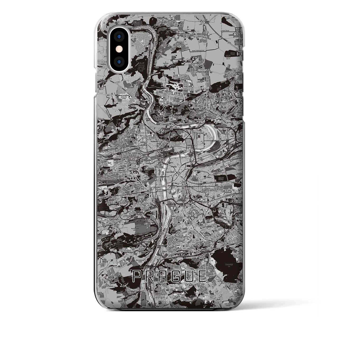 【プラハ(チェコ)】地図柄iPhoneケース(クリアタイプ)