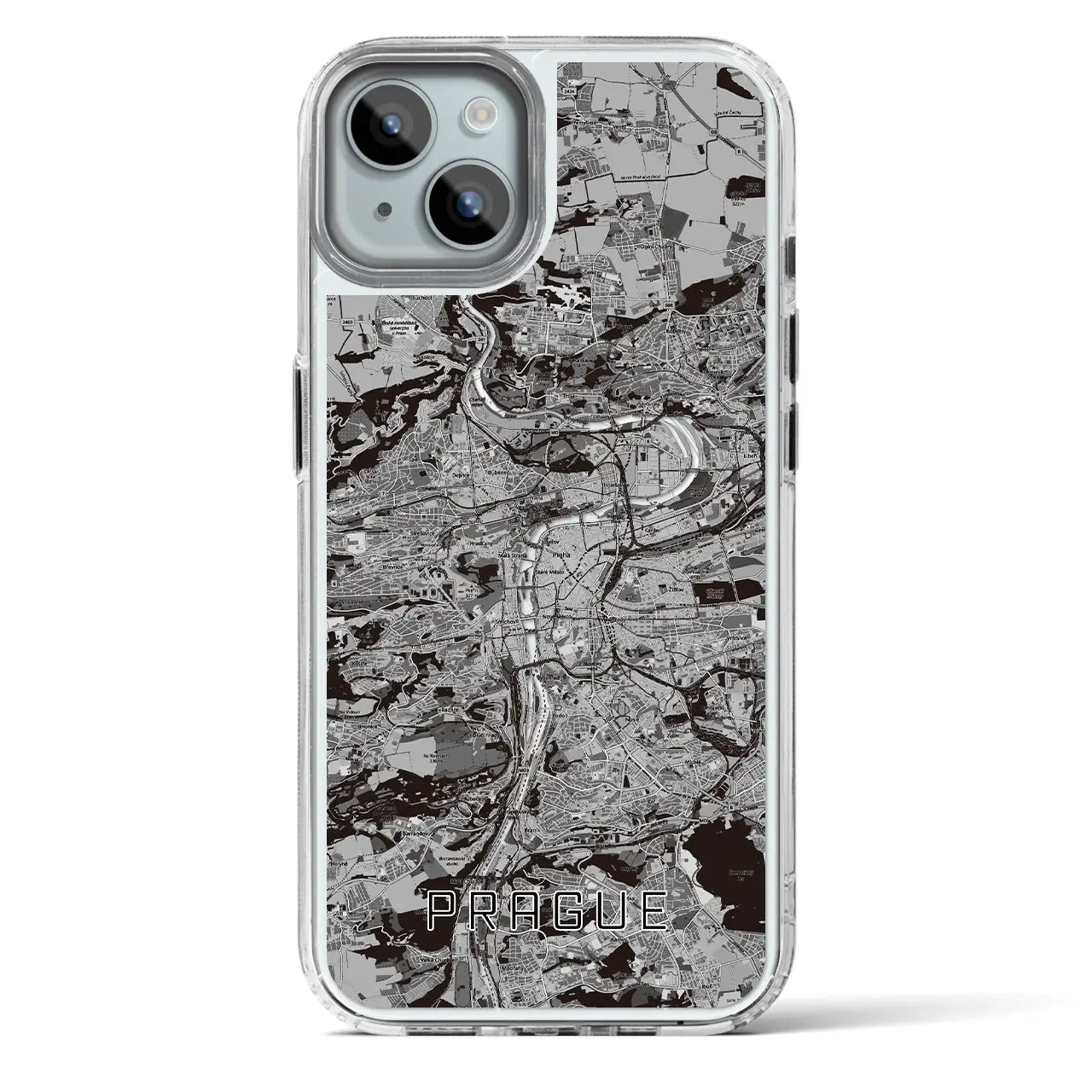 【プラハ(チェコ)】地図柄iPhoneケース(MagSafeタイプ)