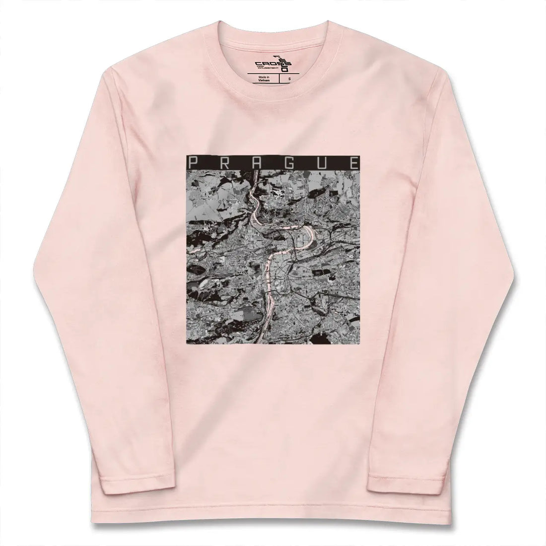 【プラハ(チェコ)】地図柄ロングスリーブTシャツ