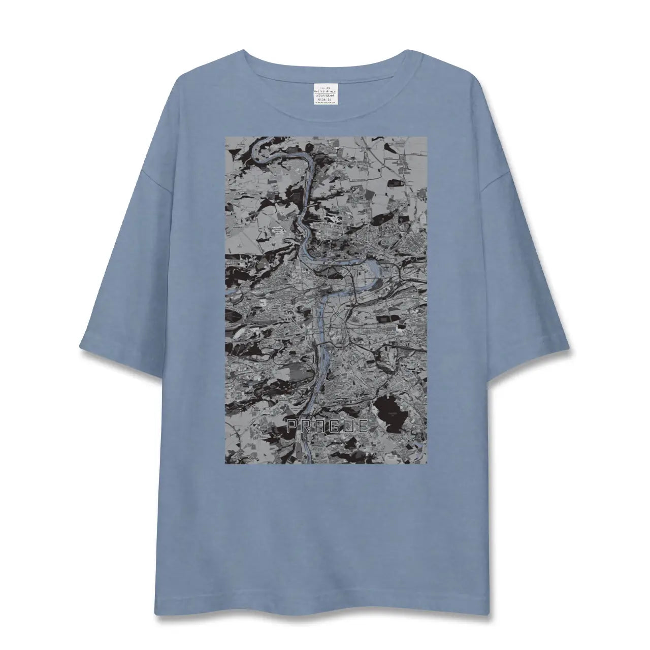 【プラハ(チェコ)】地図柄ビッグシルエットTシャツ