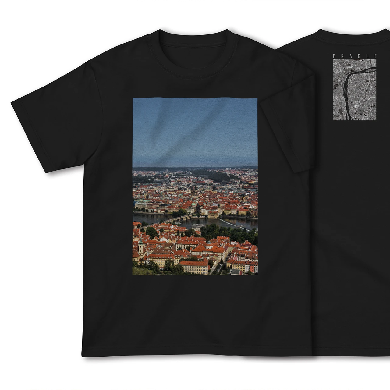 【プラハ(チェコ)】Map World ハイクオリティTシャツ