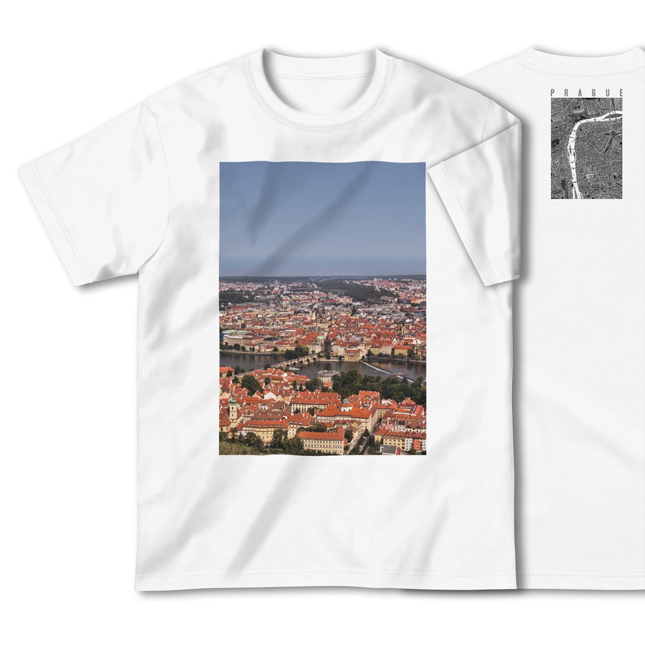 【プラハ(チェコ)】Map World ハイクオリティTシャツ