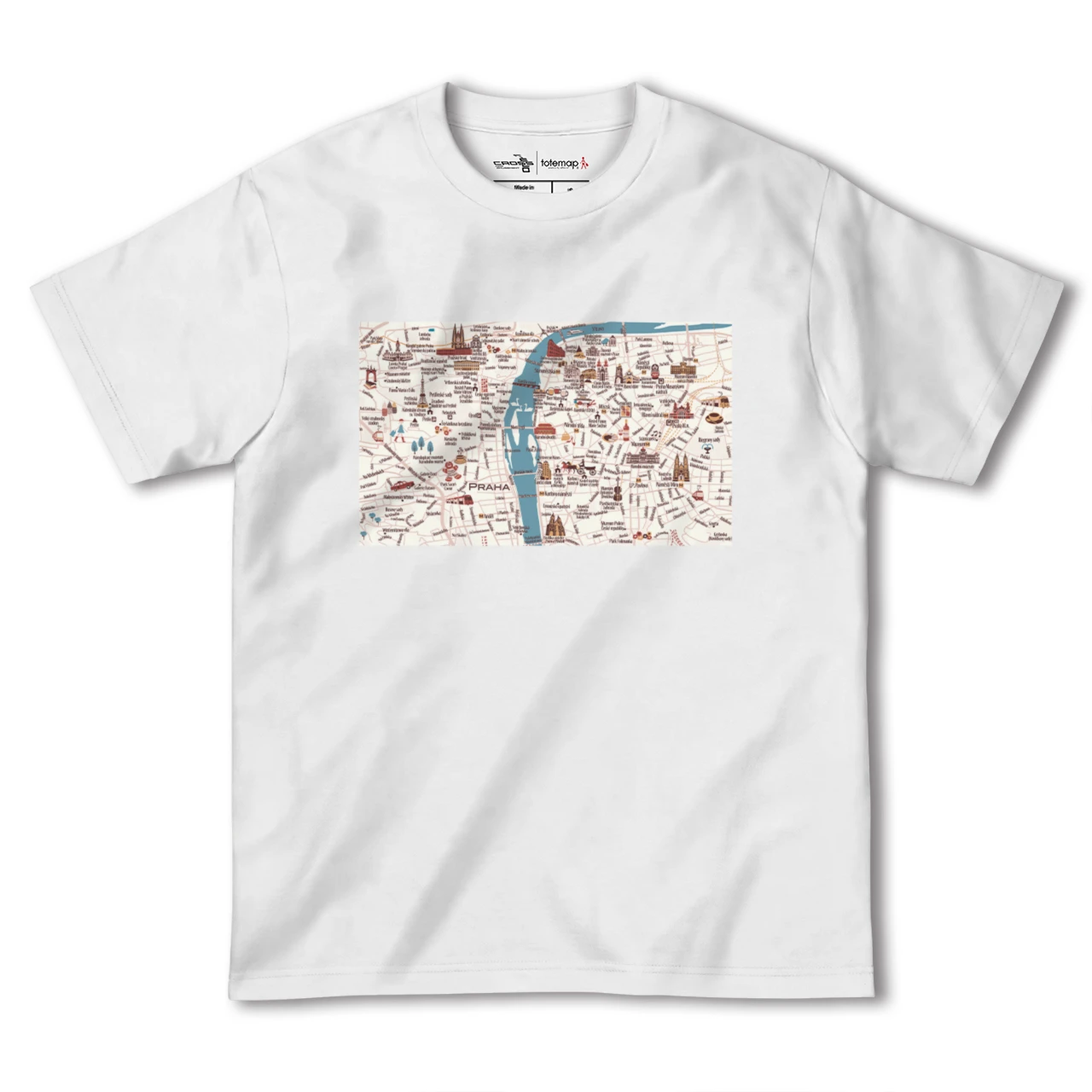 【プラハ(チェコ)】イラストマップTシャツ
