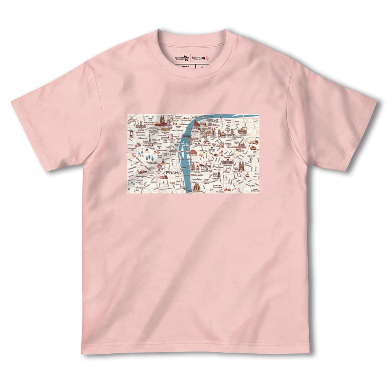 【プラハ(チェコ)】イラストマップTシャツ