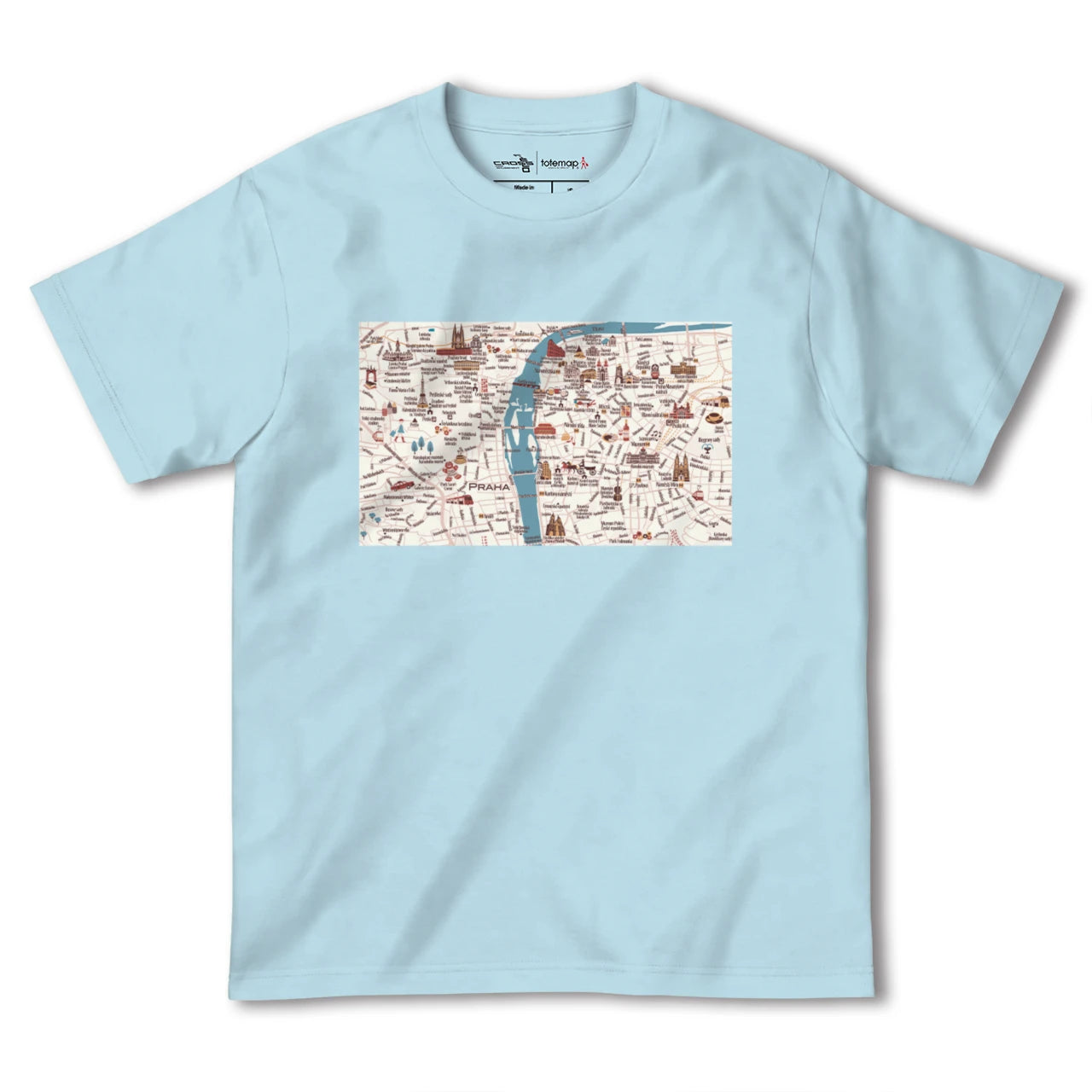 【プラハ(チェコ)】イラストマップTシャツ