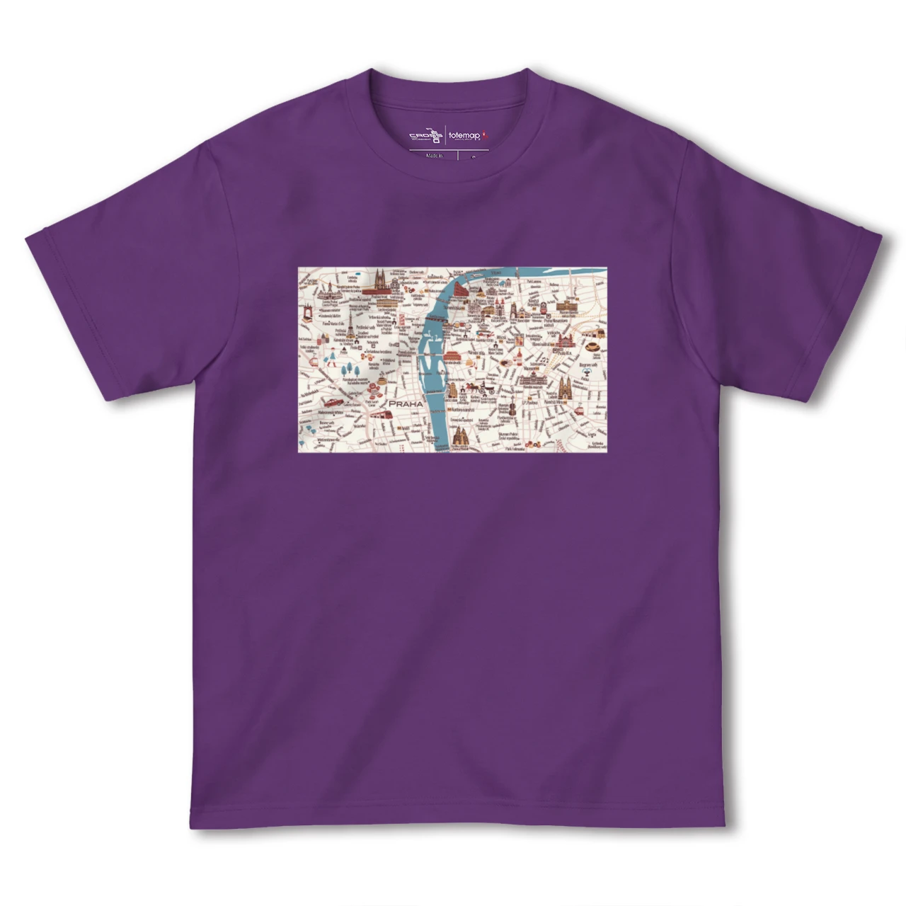 【プラハ(チェコ)】イラストマップTシャツ