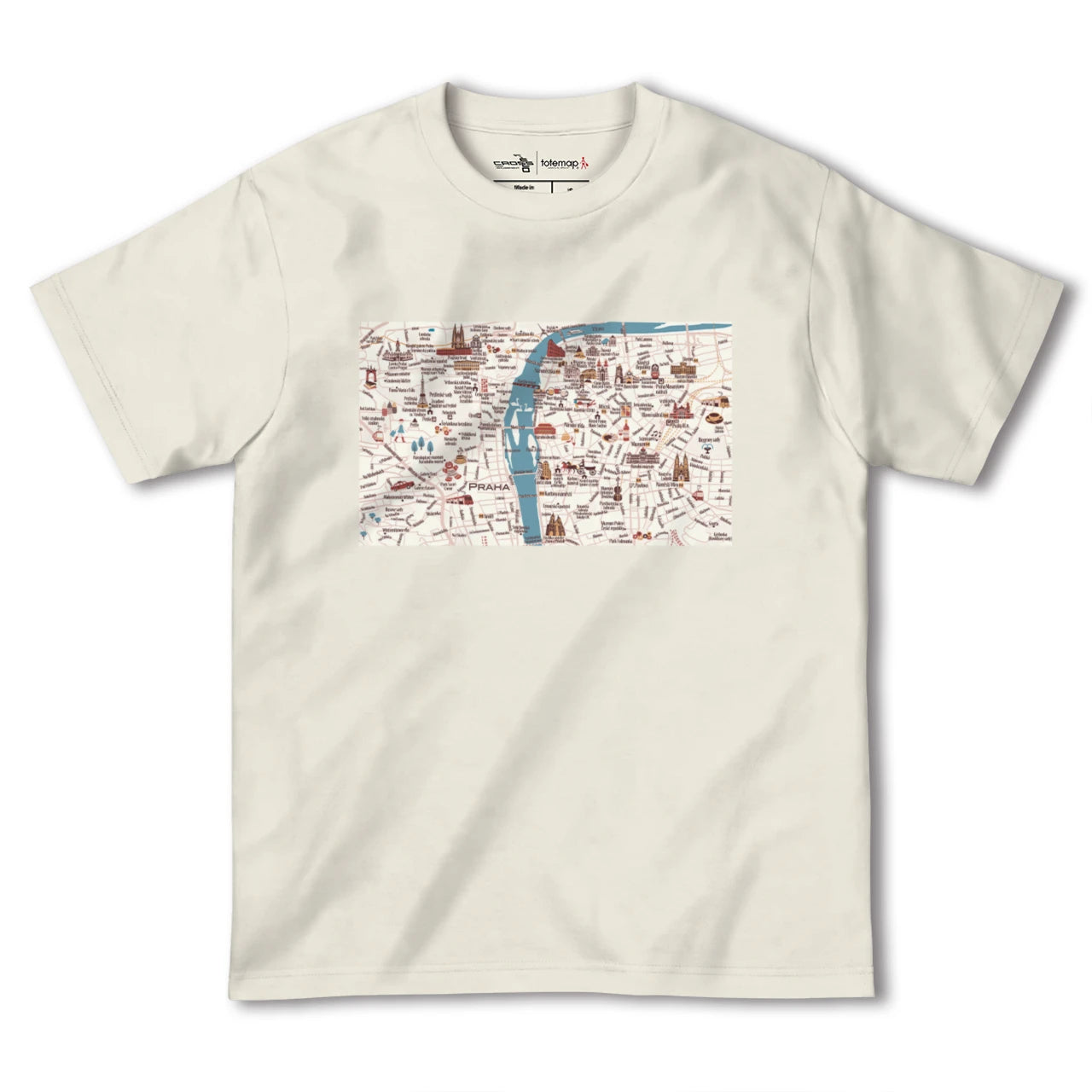 【プラハ(チェコ)】イラストマップTシャツ