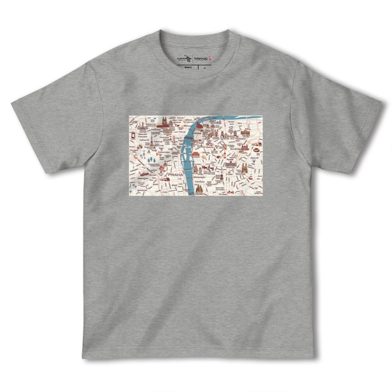 【プラハ(チェコ)】イラストマップTシャツ