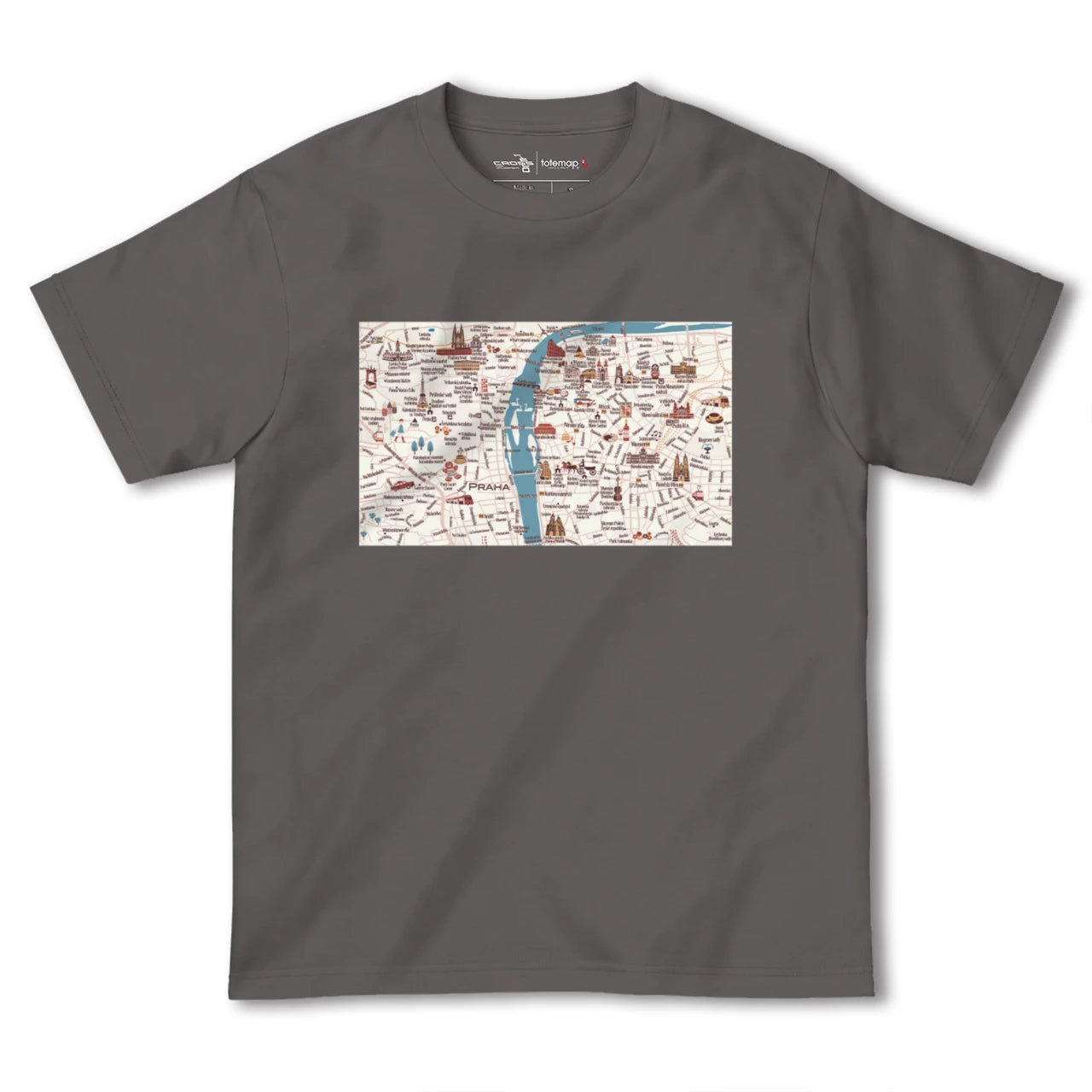 【プラハ(チェコ)】イラストマップTシャツ