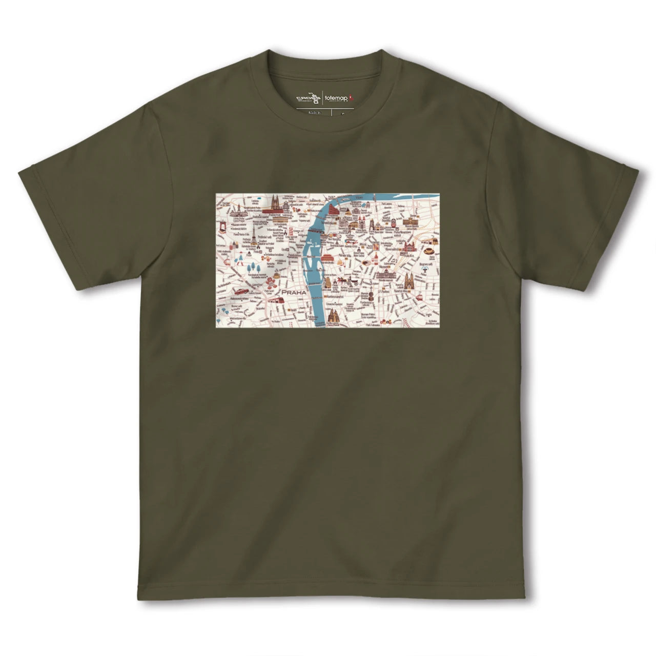 【プラハ(チェコ)】イラストマップTシャツ