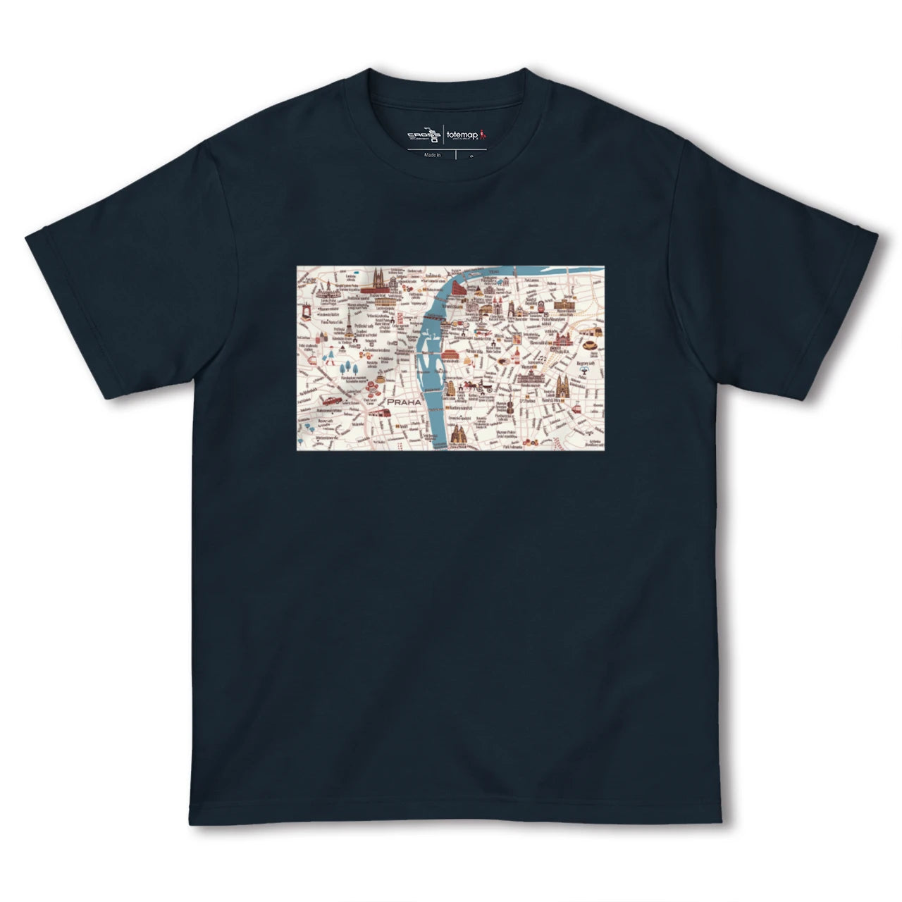 【プラハ(チェコ)】イラストマップTシャツ
