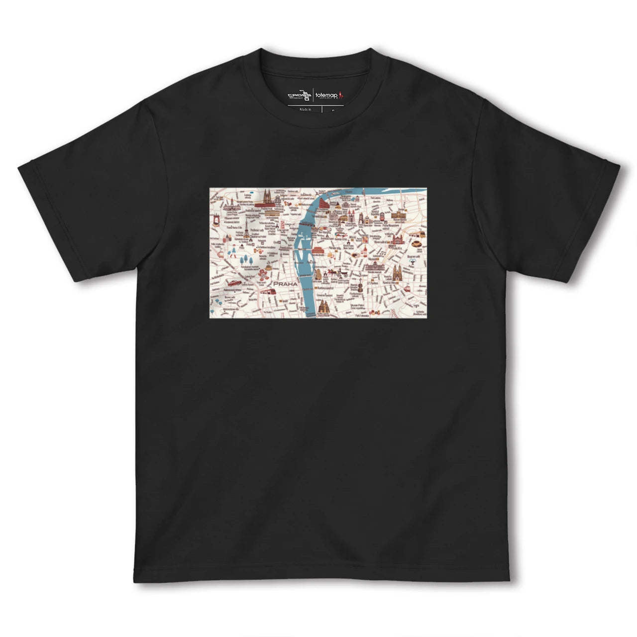 【プラハ(チェコ)】イラストマップTシャツ