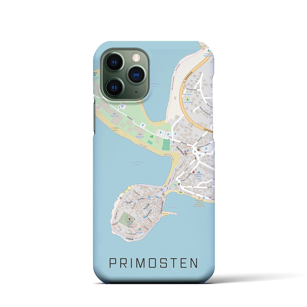 【プリモシュテン(クロアチア)】地図柄iPhoneケース(バックカバータイプ)