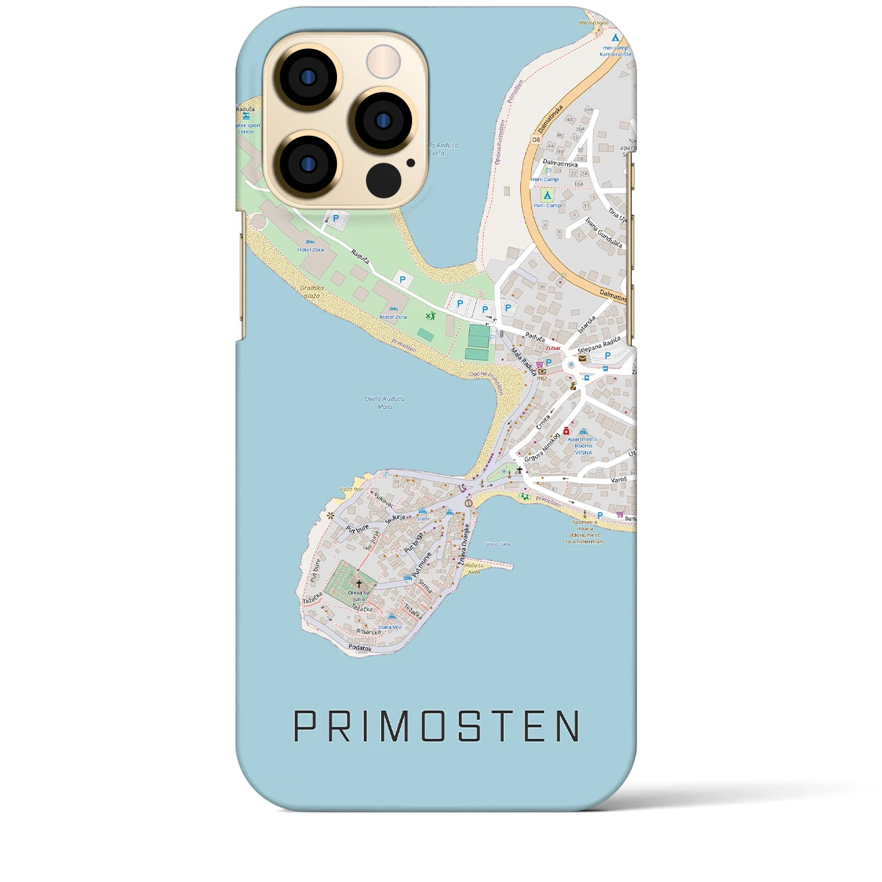 【プリモシュテン(クロアチア)】地図柄iPhoneケース(バックカバータイプ)