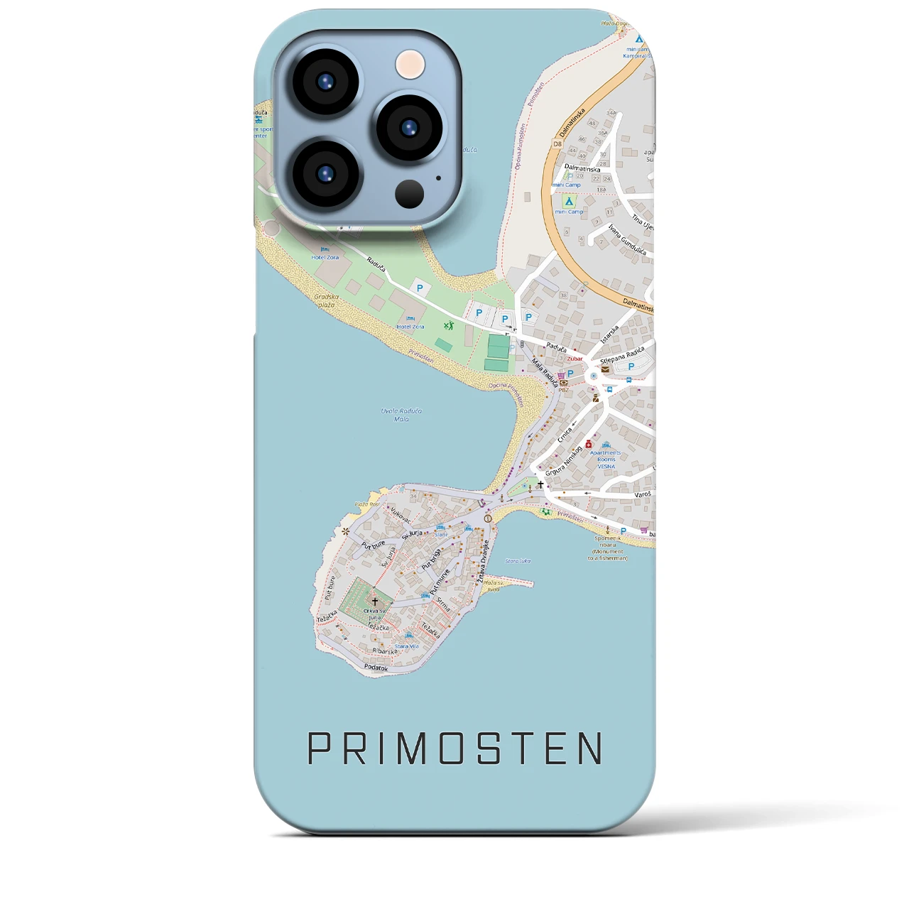 【プリモシュテン(クロアチア)】地図柄iPhoneケース(バックカバータイプ)