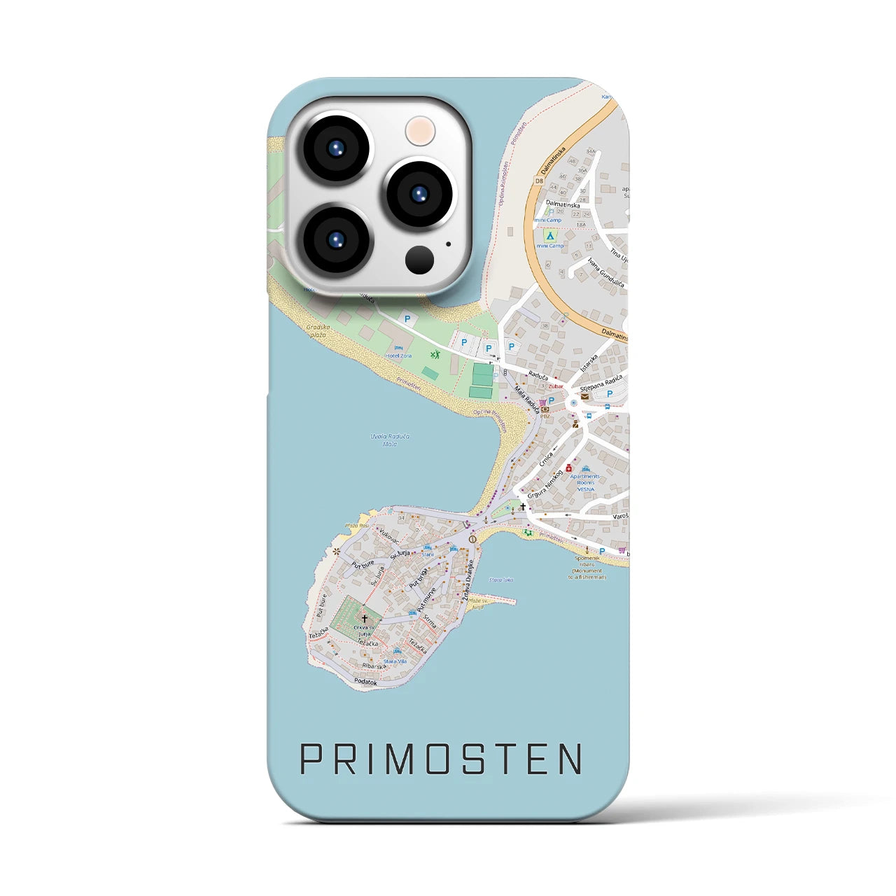 【プリモシュテン(クロアチア)】地図柄iPhoneケース(バックカバータイプ)