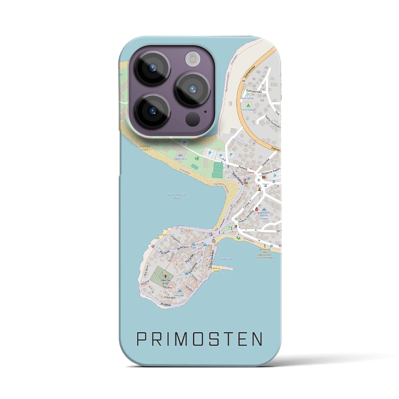 【プリモシュテン(クロアチア)】地図柄iPhoneケース(バックカバータイプ)