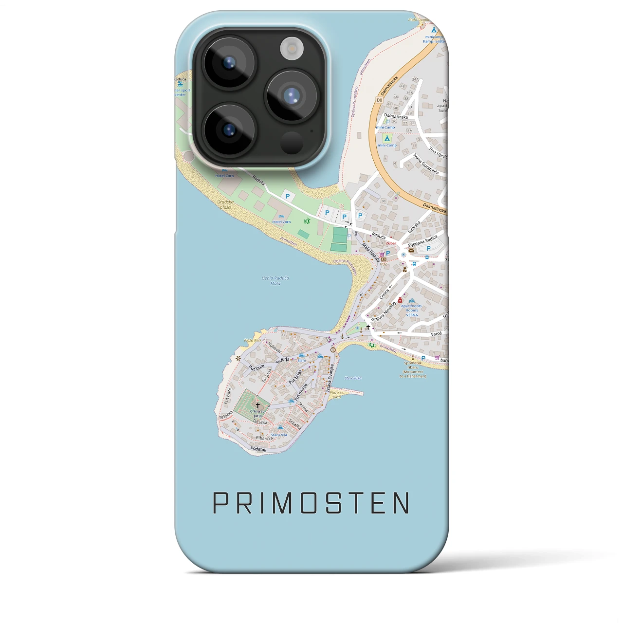 【プリモシュテン(クロアチア)】地図柄iPhoneケース(バックカバータイプ)