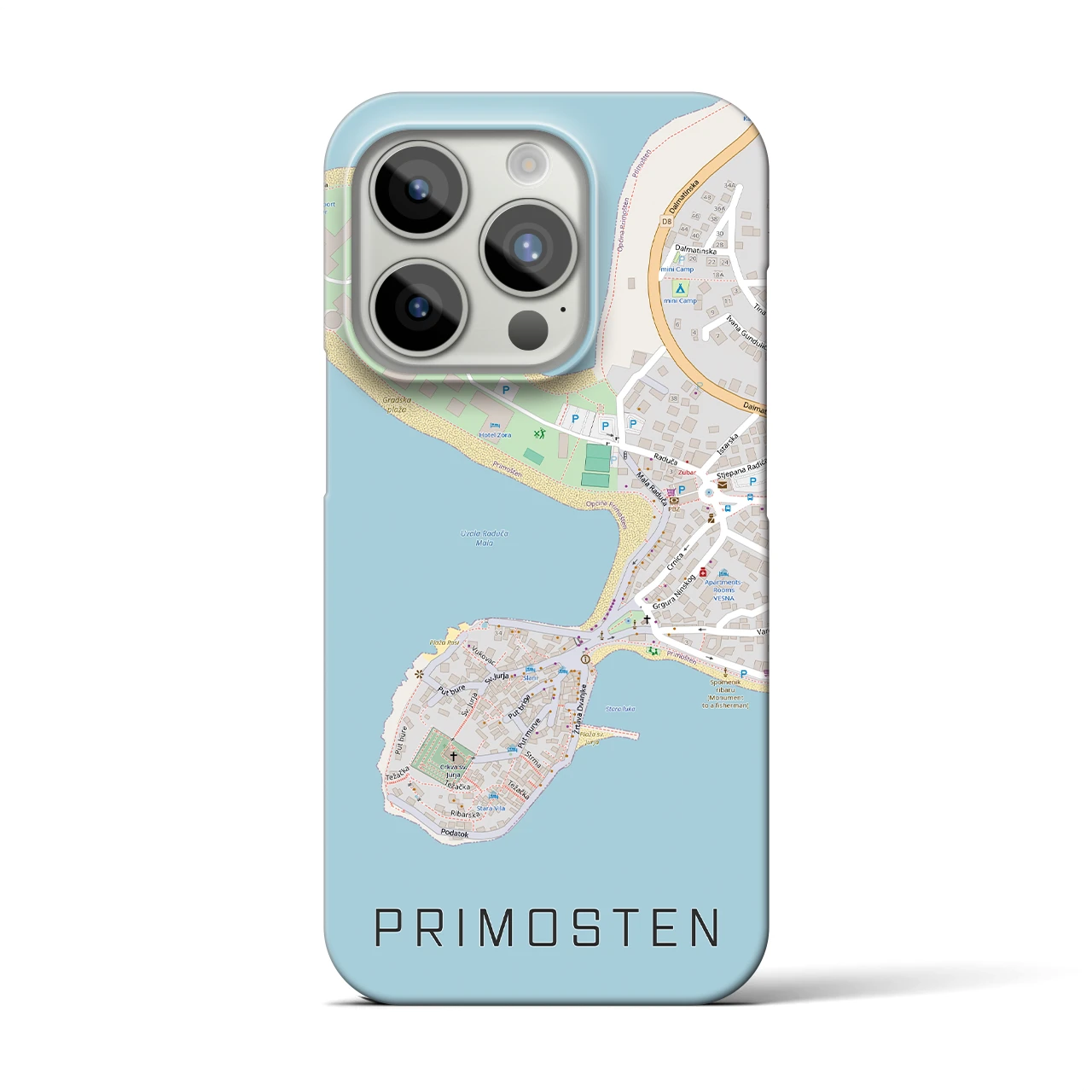 【プリモシュテン(クロアチア)】地図柄iPhoneケース(バックカバータイプ)