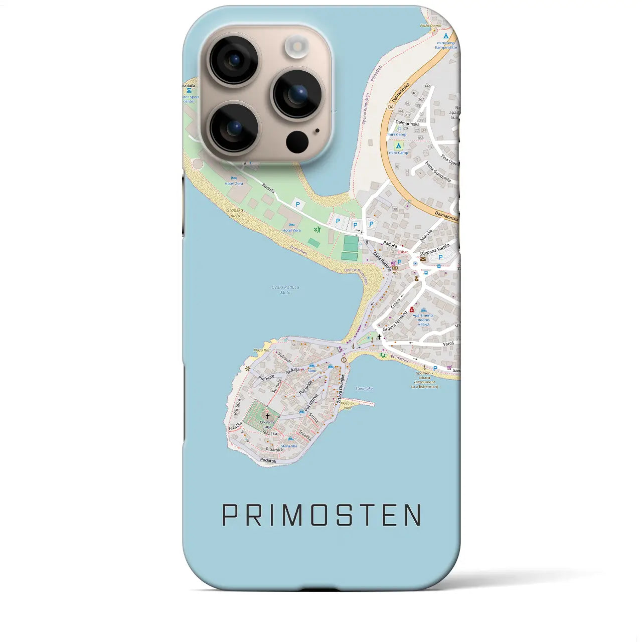 【プリモシュテン(クロアチア)】地図柄iPhoneケース(バックカバータイプ)