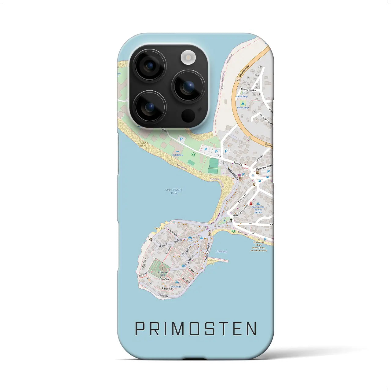 【プリモシュテン(クロアチア)】地図柄iPhoneケース(バックカバータイプ)