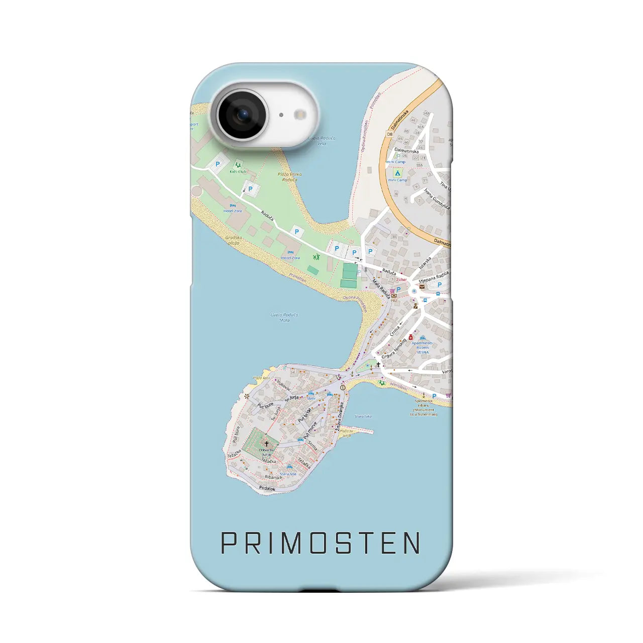 【プリモシュテン(クロアチア)】地図柄iPhoneケース(バックカバータイプ)