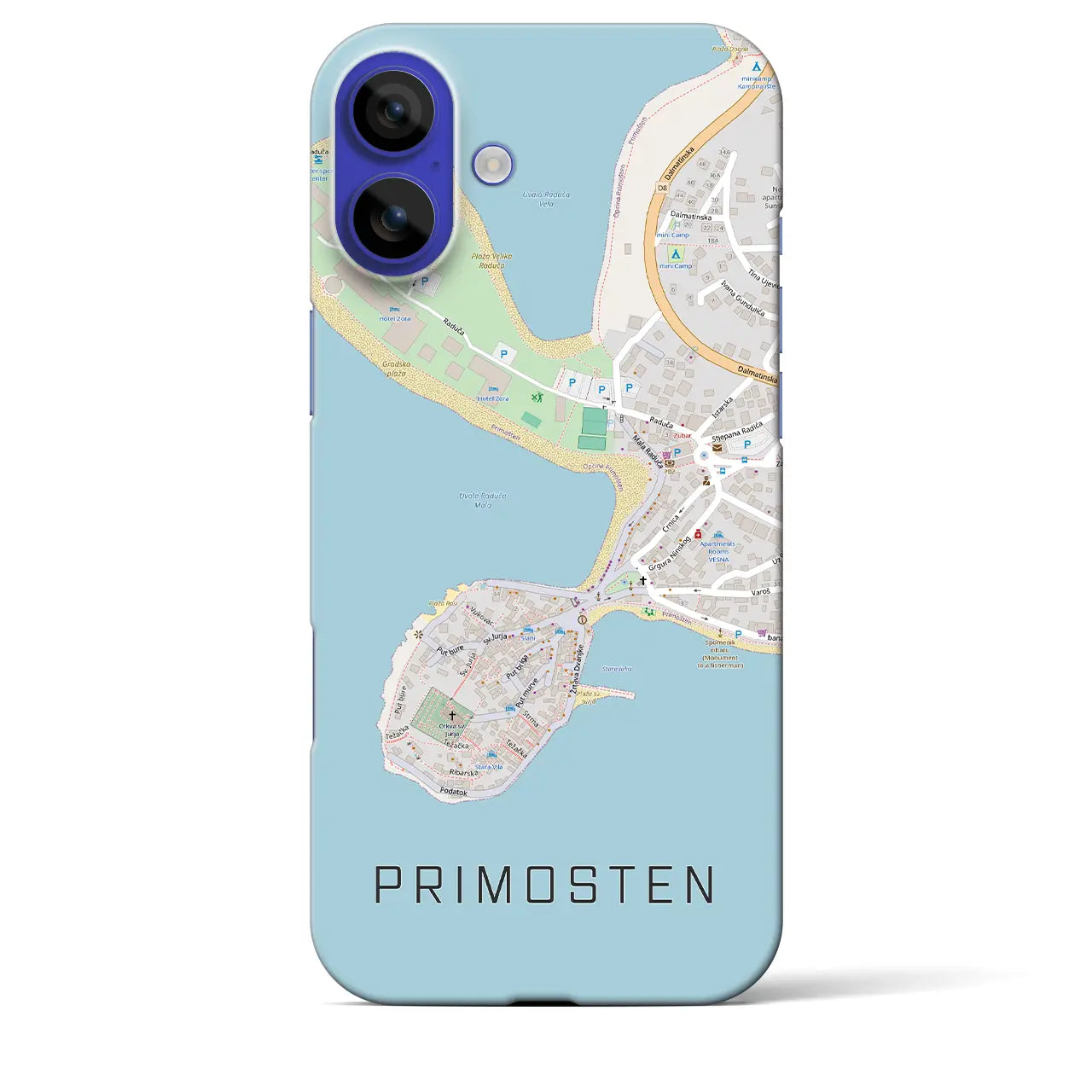 【プリモシュテン(クロアチア)】地図柄iPhoneケース(バックカバータイプ)ナチュラル・iPhone 16 Pro Max 用