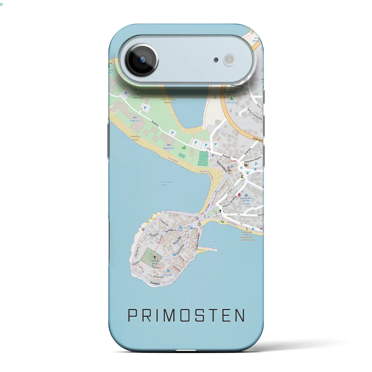 【プリモシュテン(クロアチア)】地図柄iPhoneケース(バックカバータイプ)