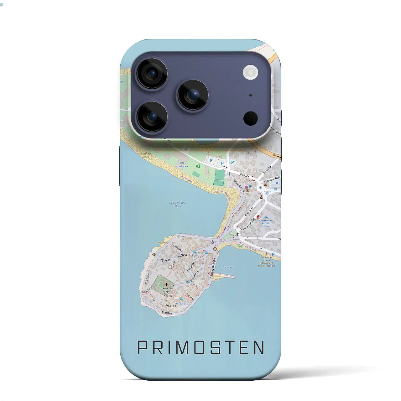 【プリモシュテン(クロアチア)】地図柄iPhoneケース(バックカバータイプ)
