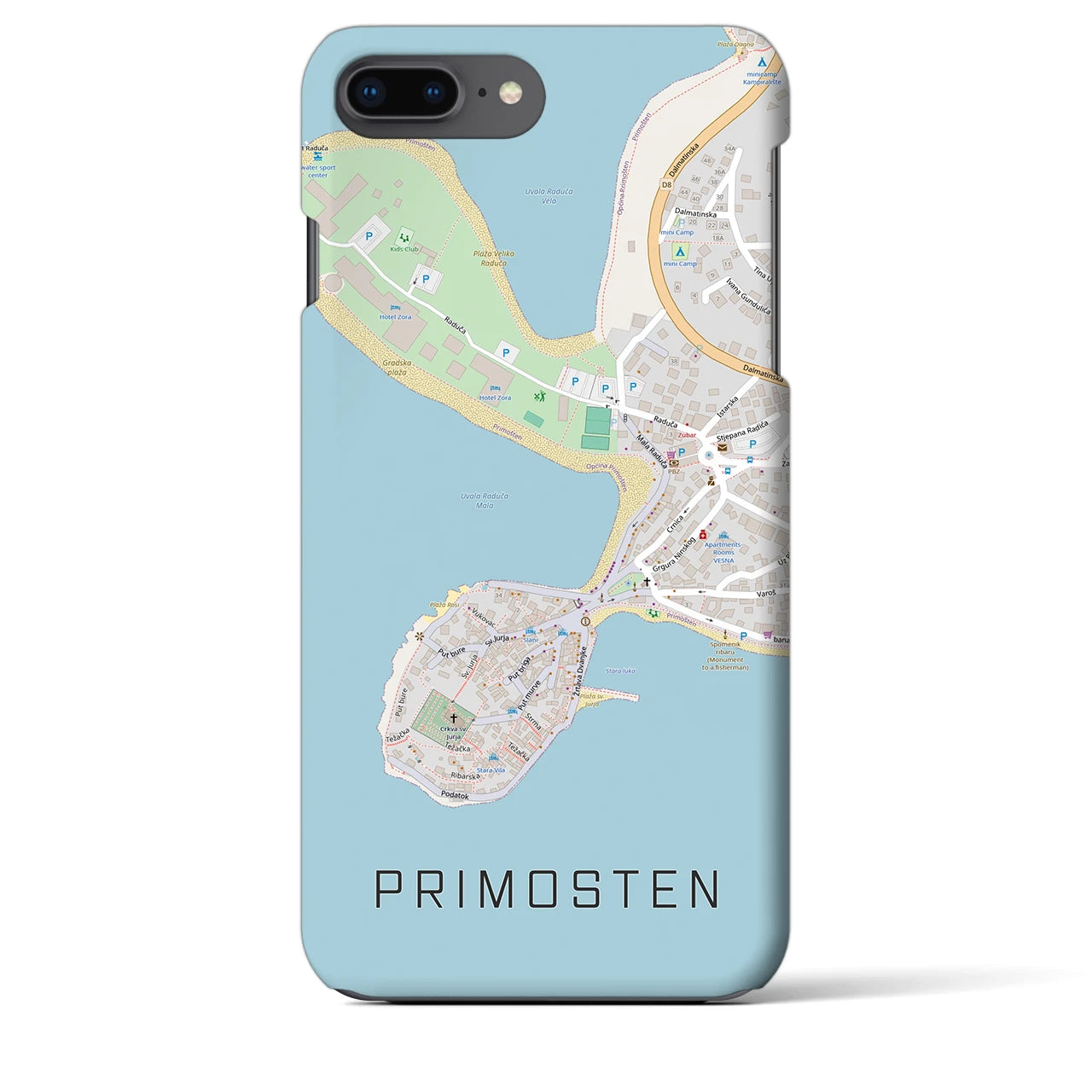 【プリモシュテン(クロアチア)】地図柄iPhoneケース(バックカバータイプ)