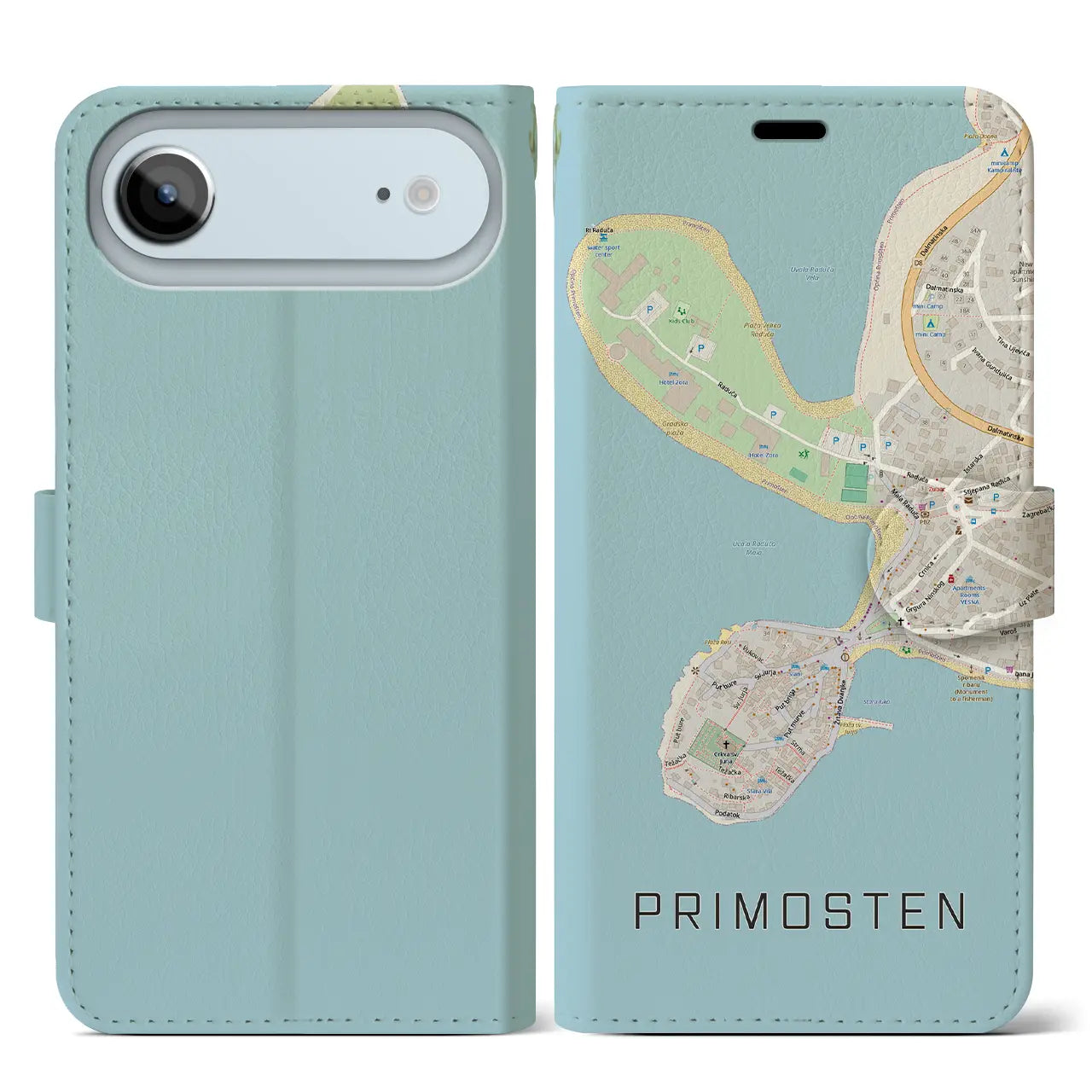 【プリモシュテン(クロアチア)】地図柄iPhoneケース(手帳タイプ)