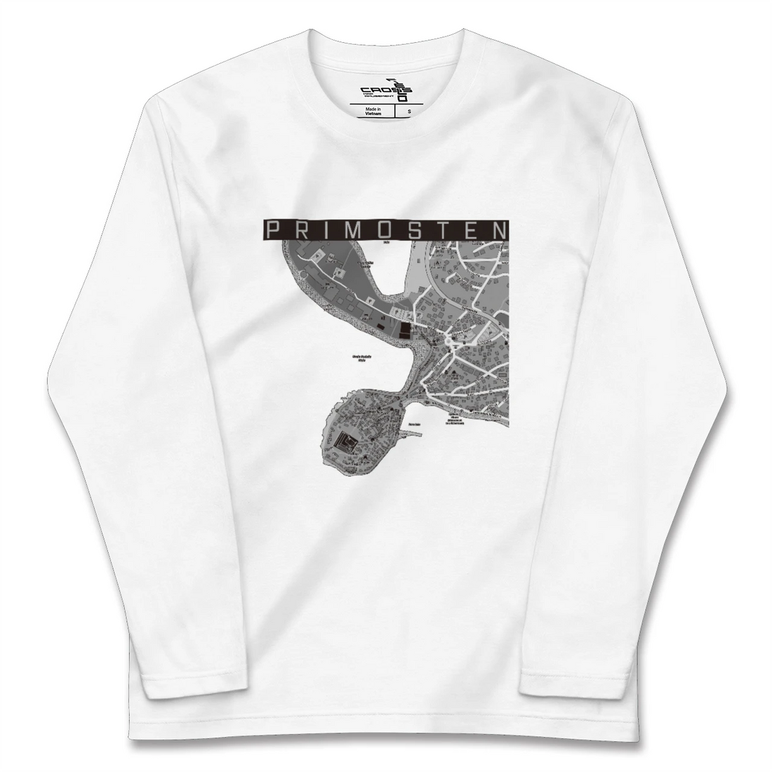 【プリモシュテン(クロアチア)】地図柄ロングスリーブTシャツ