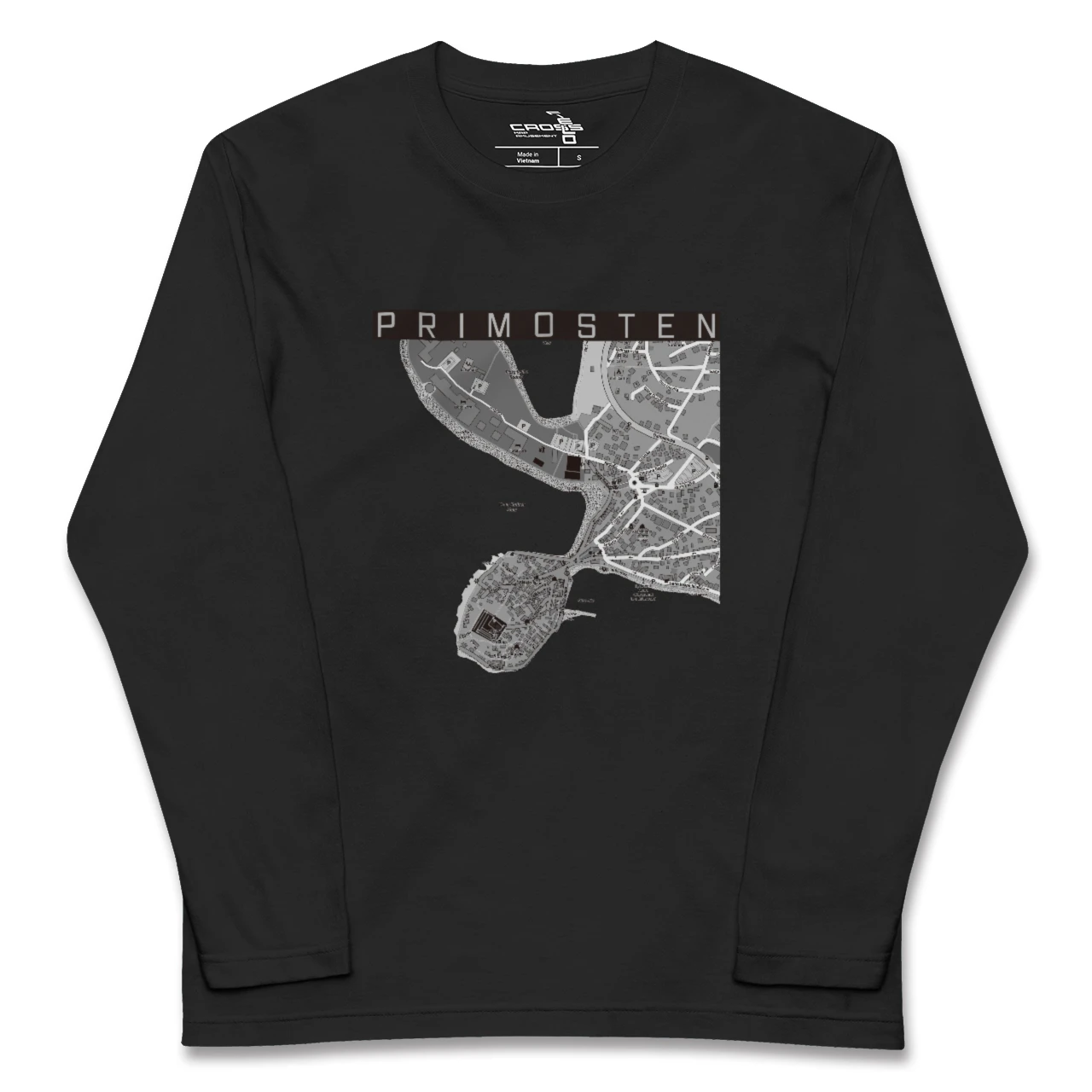 【プリモシュテン(クロアチア)】地図柄ロングスリーブTシャツ