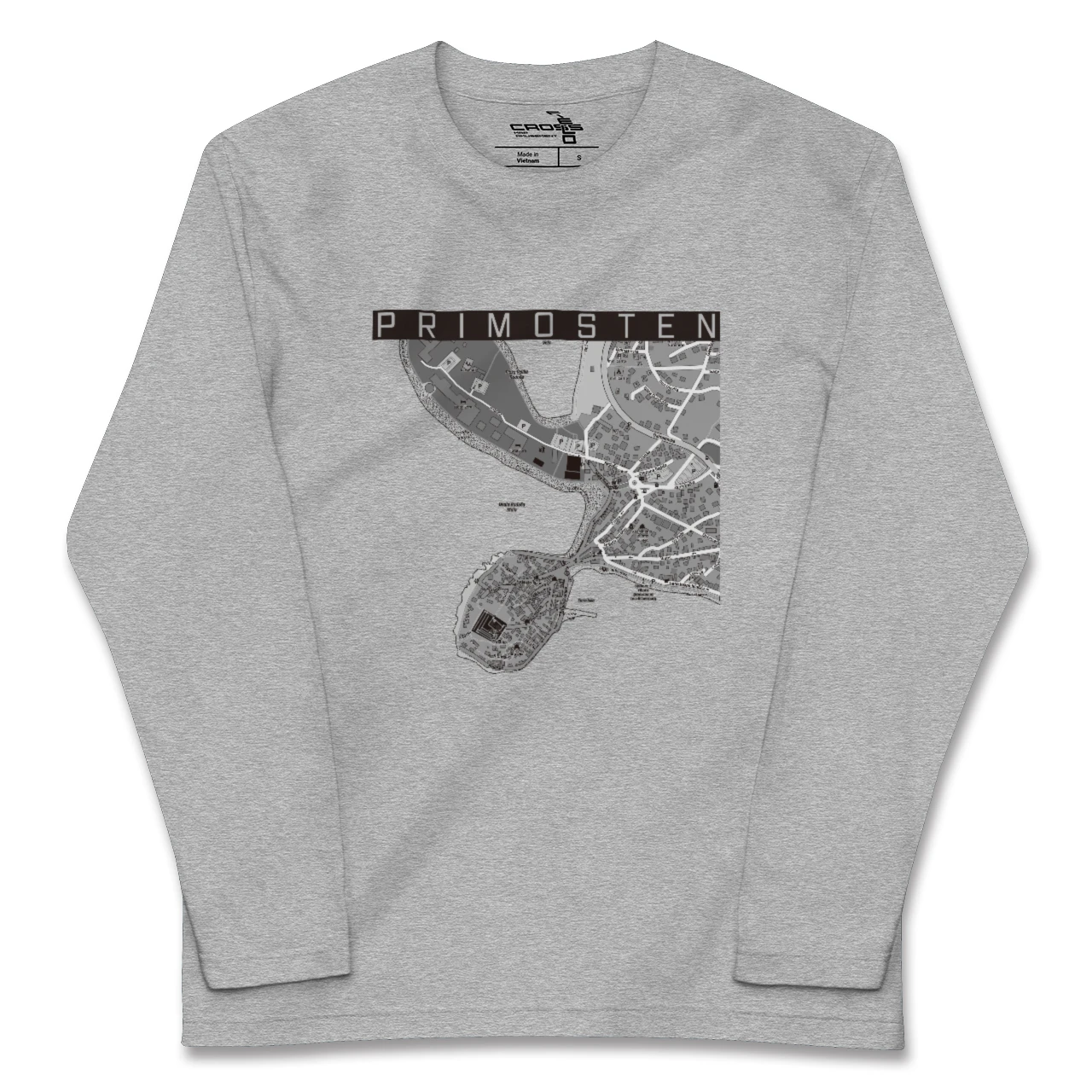 【プリモシュテン(クロアチア)】地図柄ロングスリーブTシャツ