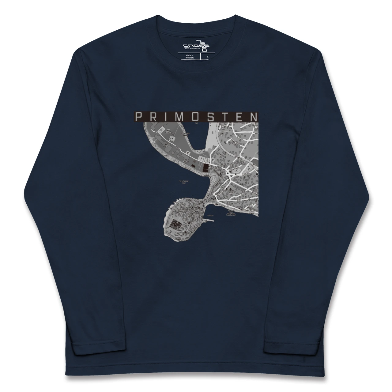 【プリモシュテン(クロアチア)】地図柄ロングスリーブTシャツ