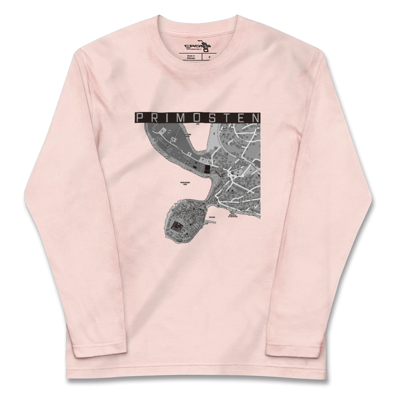 【プリモシュテン(クロアチア)】地図柄ロングスリーブTシャツ
