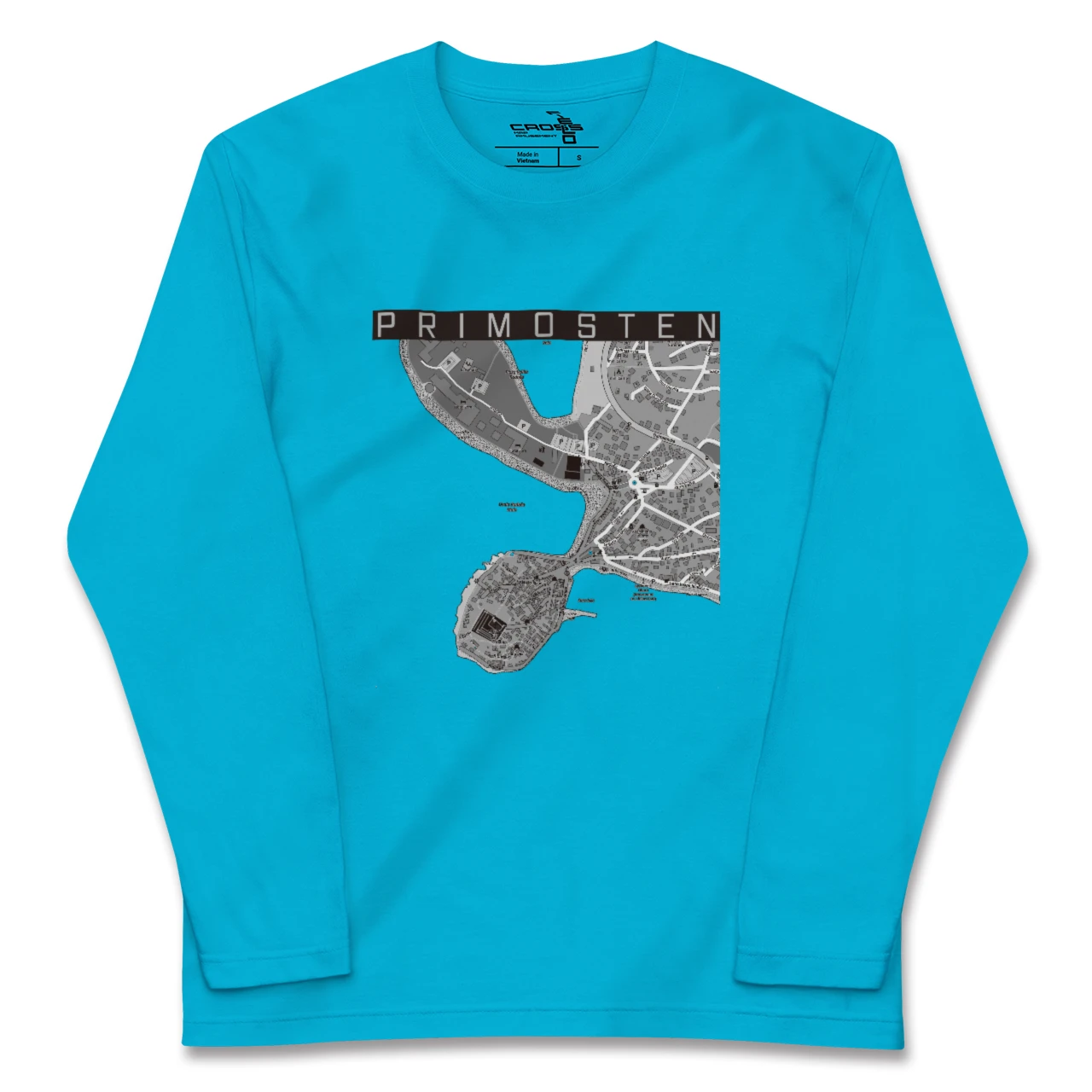 【プリモシュテン(クロアチア)】地図柄ロングスリーブTシャツ
