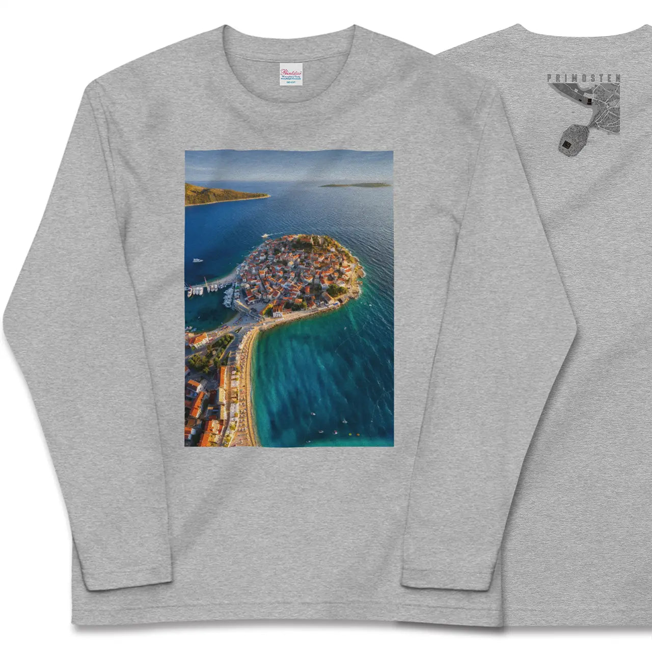 【プリモシュテン(クロアチア)】Map World ロングスリーブTシャツ