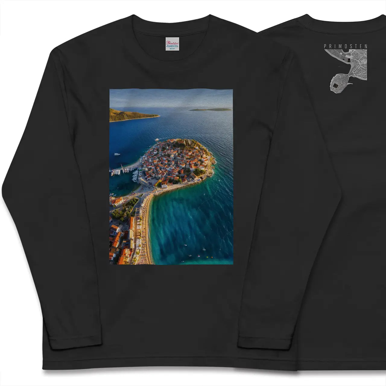 【プリモシュテン(クロアチア)】Map World ロングスリーブTシャツ