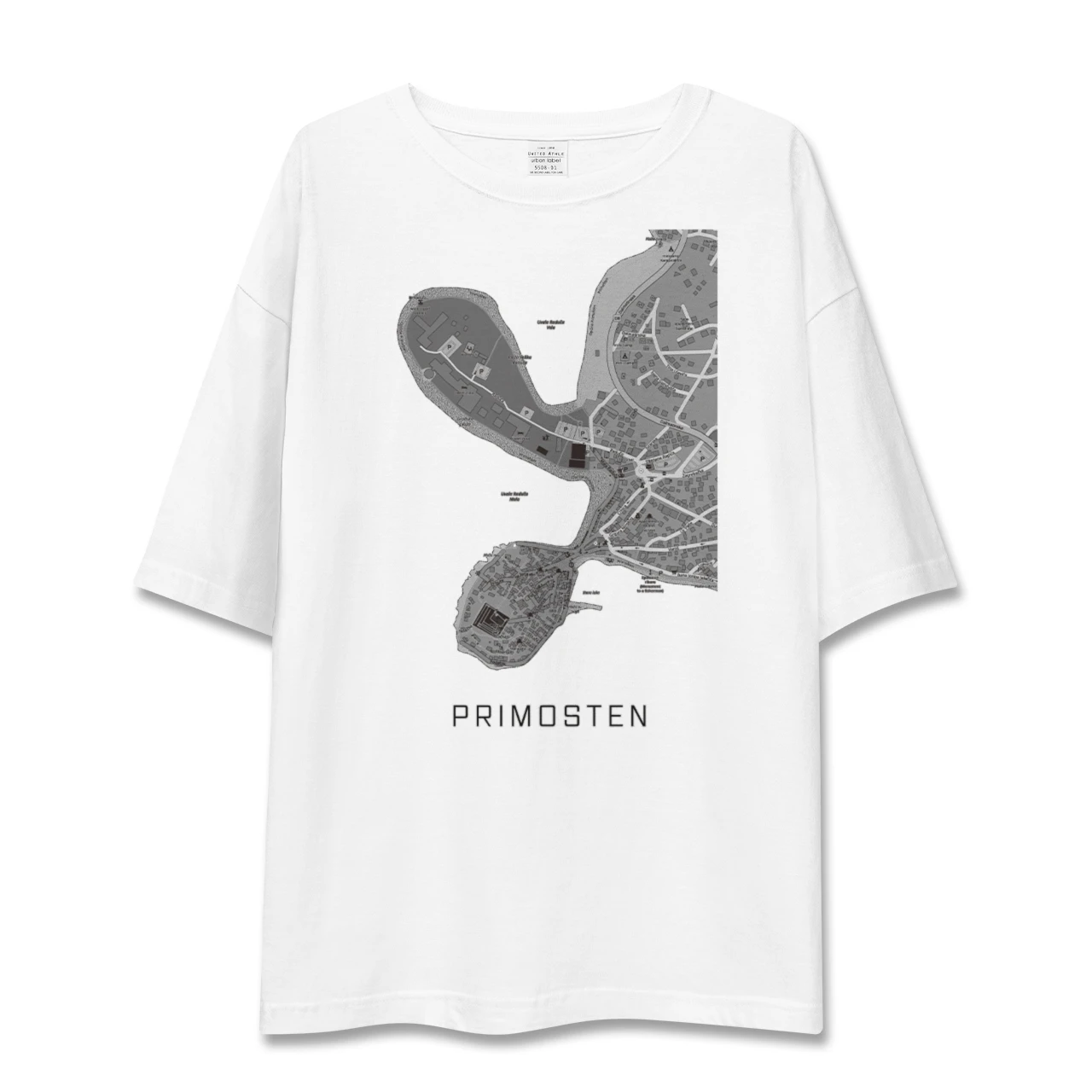 【プリモシュテン(クロアチア)】地図柄ビッグシルエットTシャツ