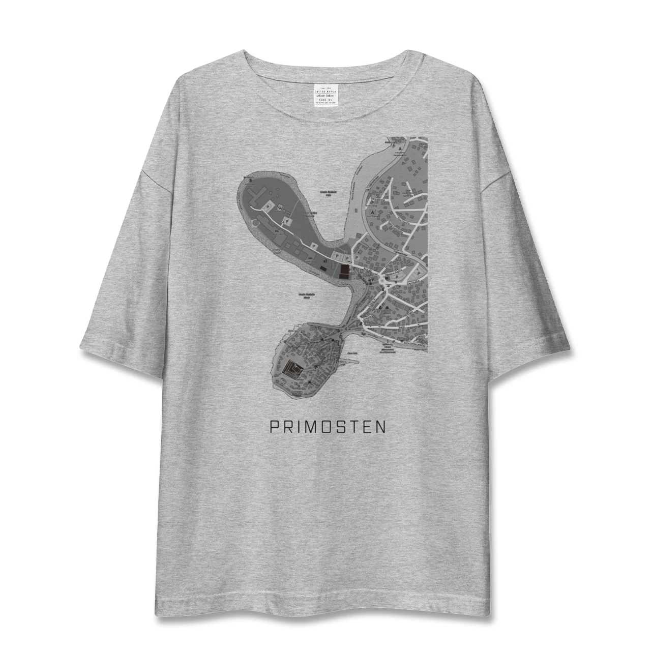 【プリモシュテン(クロアチア)】地図柄ビッグシルエットTシャツ