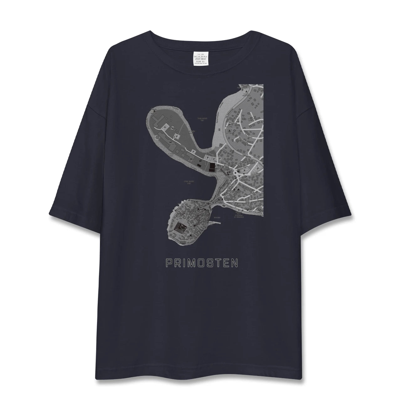 【プリモシュテン(クロアチア)】地図柄ビッグシルエットTシャツ