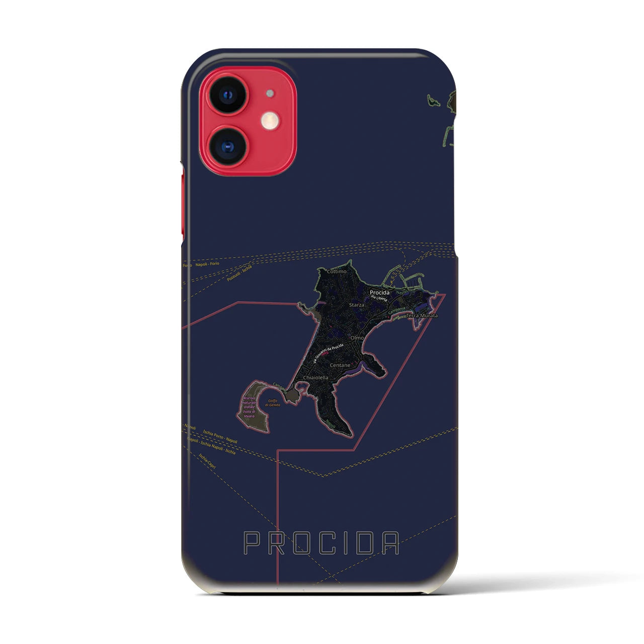 【プローチダ(イタリア)】地図柄iPhoneケース(バックカバータイプ)