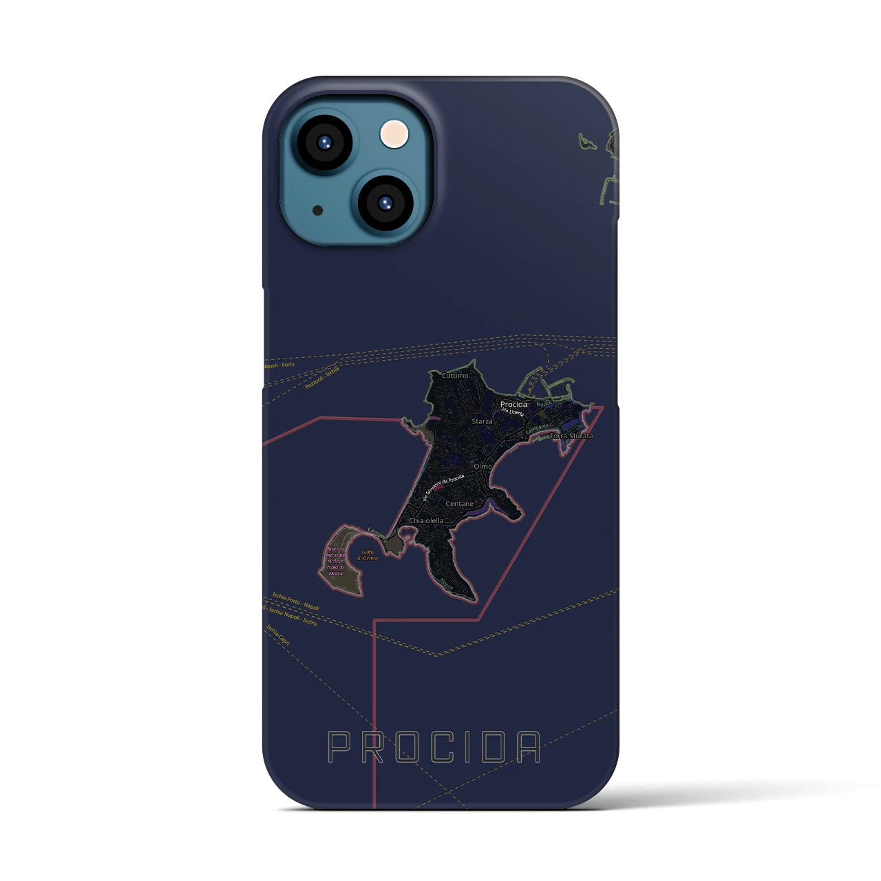 【プローチダ(イタリア)】地図柄iPhoneケース(バックカバータイプ)