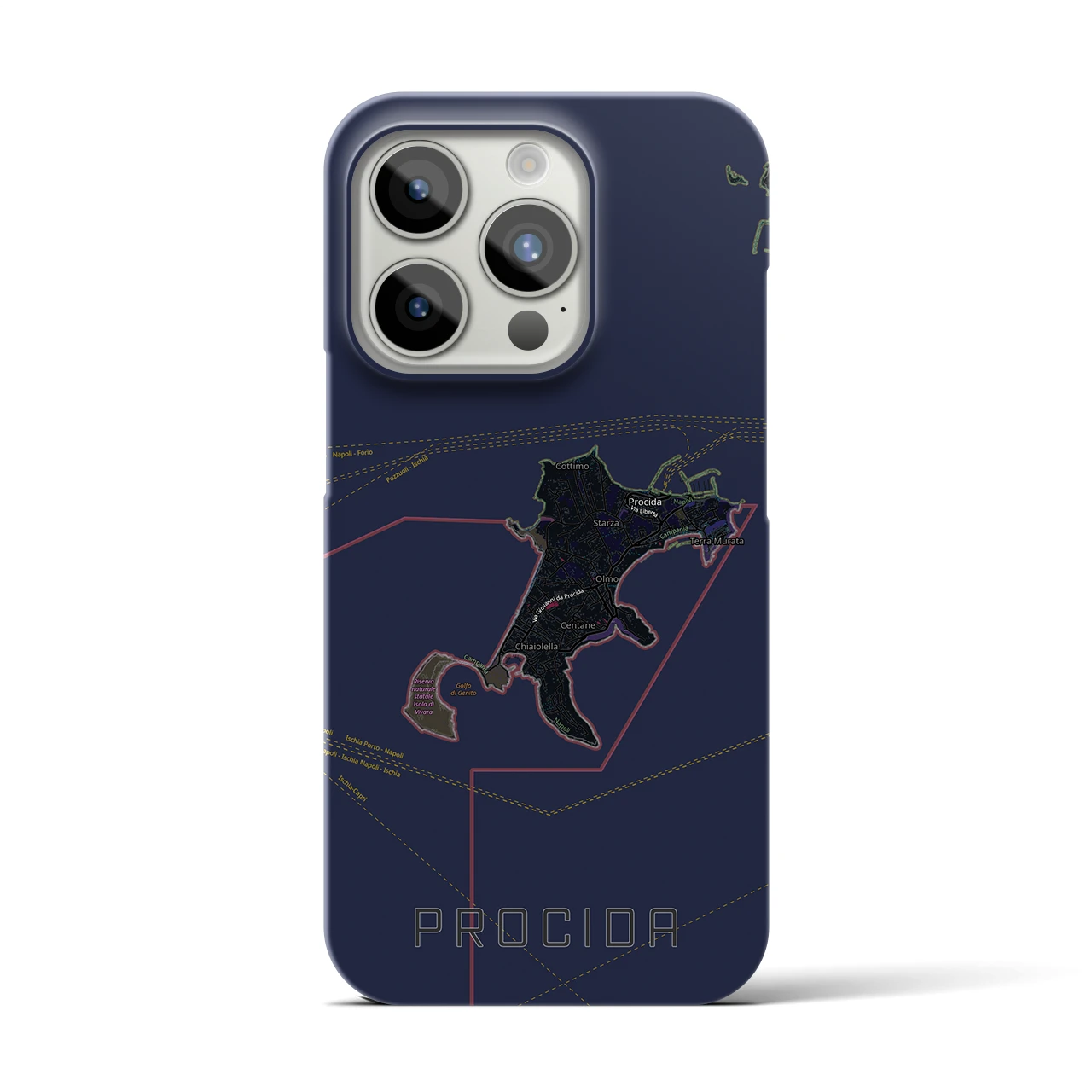 【プローチダ(イタリア)】地図柄iPhoneケース(バックカバータイプ)